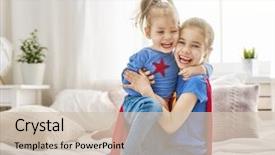  Presentation with girl power - Beautiful slide deck featuring kids room girl power backdrop and a soft green colored foreground