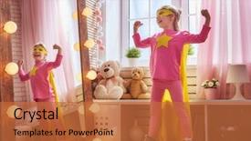  Presentation with girl power - Audience pleasing PPT layouts consisting of kids room girl power backdrop and a red colored foreground