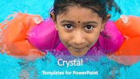  Presentation with indian child unity handicapped - Colorful slides enhanced with kids safety - indian child learning swimming backdrop and a teal colored foreground