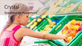  Presentation with plastic bag impact on environment - Slide deck featuring kids shopping - filling the bad plastic bag background and a coral colored foreground