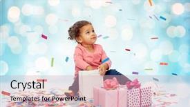  Presentation with happy birthday baby - Audience pleasing theme consisting of kids shopping - happy little baby girl backdrop and a lemonade colored foreground