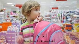  Presentation with supermarket - Colorful PPT layouts enhanced with kids shopping - little girl in supermarket choose backdrop and a coral colored foreground