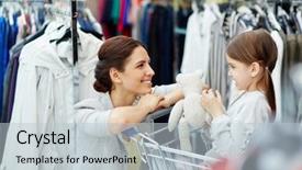  Presentation with shopping trolley - Amazing theme having kids shopping - side view of young woman backdrop and a light gray colored foreground