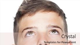  Presentation with white - Beautiful PPT theme featuring kids shots - closeup of teenager boy looking backdrop and a lemonade colored foreground