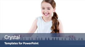  Presentation with children little child girl plays - Cool new theme with kids singing - cute happy smiling girl plays backdrop and a ocean colored foreground