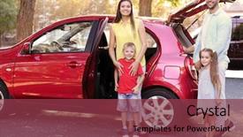  Presentation with family day - Colorful slide set enhanced with kids sitting in car backdrop and a  colored foreground