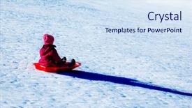  Presentation with hill - Cool new presentation with kids sledding down snowy hill backdrop and a  colored foreground