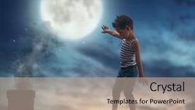  Presentation with roof - Slide set enhanced with kids smoking - child boy walks background and a coral colored foreground