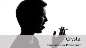  Presentation with orchestra silhouette - Amazing PPT layouts having kids smoking - one caucasian young teenager silhouette backdrop and a light gray colored foreground