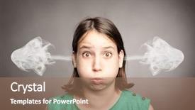  Presentation with ears - Audience pleasing presentation theme consisting of kids smoking - young girl with smoke backdrop and a coral colored foreground