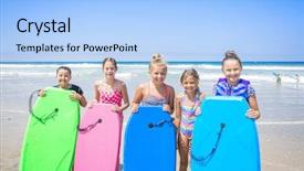  Presentation with cute math for kids - Beautiful PPT layouts featuring kids standing by their boogie backdrop and a light blue colored foreground