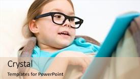  Presentation with child girl reading a book - Audience pleasing PPT layouts consisting of kids storybook - cute little girl is reading backdrop and a  colored foreground