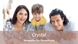  Presentation with storybook - Slides having kids storybook - happy family reading book together background and a coral colored foreground