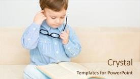  Presentation with storybook - Cool new theme with kids storybook - little boy is reading book backdrop and a lemonade colored foreground