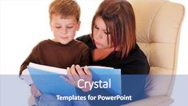  Presentation with mom kids - PPT theme enhanced with kids storybook - mom and son enjoying background and a  colored foreground