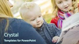  Presentation with storybook - Presentation design consisting of kids storybook - mother reading a book background and a  colored foreground