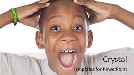  Presentation with hand world hands of jesus - Colorful PPT theme enhanced with kids stress - boy shouting madly with his backdrop and a  colored foreground