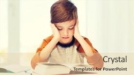  Presentation with homework - Slide set with kids stress - education childhood people homework background and a lemonade colored foreground