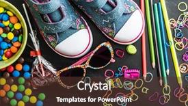  Presentation with exercise kids kid doing fitness - Slide set featuring rainbow kids - kid's stuff and sweets background and a tawny brown colored foreground