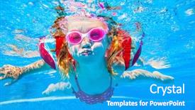  Presentation with baby girl christening - Audience pleasing slides consisting of kids swimming - baby girl floating backdrop and a teal colored foreground