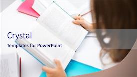  Presentation with children reading - Presentation design having lunga - preparing home made pasta with background and a coral colored foreground