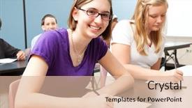  Presentation with cognitive development of high school learners - Presentation enhanced with test taking - teenage girls in high school background and a lemonade colored foreground