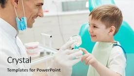  Presentation with dentist - Amazing slides having kids teeth - cheerful man dentist talking backdrop and a lemonade colored foreground