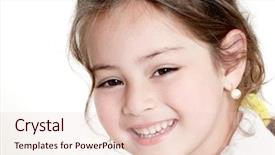  Presentation with happy young student girl holding - Theme featuring kids teeth - happy little girl background and a lemonade colored foreground