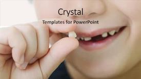  Presentation with first - Theme featuring kids teeth - portrait of cute kid losing background and a lemonade colored foreground