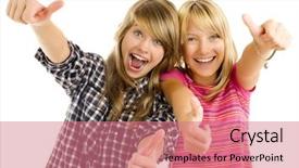  Presentation with teen girls - Amazing slide set having kids teeth - portrait of happy teen girls backdrop and a coral colored foreground