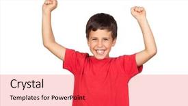  Presentation with winner - PPT theme consisting of kids teeth - winner boy isolated background and a red colored foreground