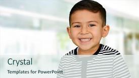  Presentation with school - Presentation theme with kids teeth - young boy at school who background and a sky blue colored foreground