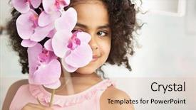  Presentation with happy young student girl holding - Colorful presentation theme enhanced with kids teeth - young cute girl holding backdrop and a lemonade colored foreground