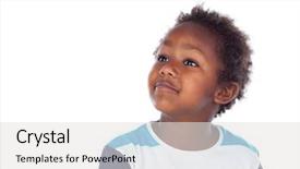  Presentation with american colinization in the philipphines - Colorful presentation theme enhanced with kids thinking - adorable afro-american child looking up backdrop and a  colored foreground