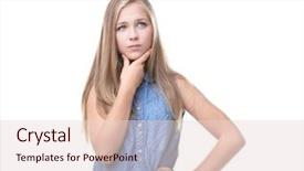  Presentation with african american teenager girl - Audience pleasing theme consisting of kids thinking - thoughtful teenager girl isolated backdrop and a lemonade colored foreground