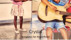  Presentation with play kids - Slide set with kids to play a music background and a coral colored foreground