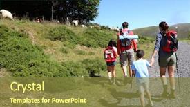  Presentation with family system - Colorful presentation design enhanced with successful clerk received a salary manager keeps a wad of money backdrop and a gray colored foreground