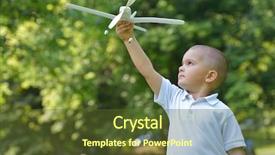  Presentation with play kids - Amazing PPT theme having kids trip - happy boy play and throw backdrop and a tawny brown colored foreground