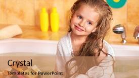  Presentation with foster care child - Theme with child washing in bubble bath background and a  colored foreground