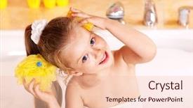  Presentation with child mental - Colorful slide deck enhanced with child washing in bubble bath backdrop and a  colored foreground