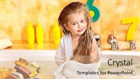  Presentation with child and adolescent - Presentation theme featuring child washing in bubble bath background and a  colored foreground