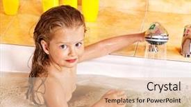  Presentation with bubble - Beautiful theme featuring happy child bathing in bubble backdrop and a lemonade colored foreground