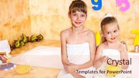  Presentation with bubble - Cool new presentation design with girl washing in bubble bath backdrop and a lemonade colored foreground