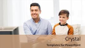  Presentation with technology old vintage television - Audience pleasing presentation theme consisting of kids tv - family people technology television backdrop and a coral colored foreground