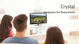  Presentation with family genealogy - Presentation having kids tv - family watching tv on couch background and a  colored foreground