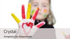  Presentation with messy - Amazing PPT layouts having kids valentines - cute girl with messy hands backdrop and a  colored foreground