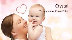  Presentation with family children - Colorful presentation design enhanced with kids valentines - family children parenthood and happiness backdrop and a lemonade colored foreground