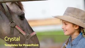  Presentation with ranch - Slide set featuring kids western - ranch - lovely girl background and a tawny brown colored foreground