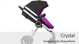  Presentation with background - Cool new presentation theme with kids wheel chair - child pram isolated backdrop and a light gray colored foreground