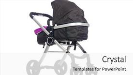  Presentation with pink and white roses shabby chic country - Presentation featuring kids wheel chair - child pram isolated background and a  colored foreground